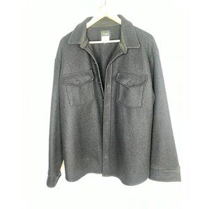 VTG Codet Canada Navy Blue Heavy Wool Button Shirt  Jacket Camp Mackinaw XL H